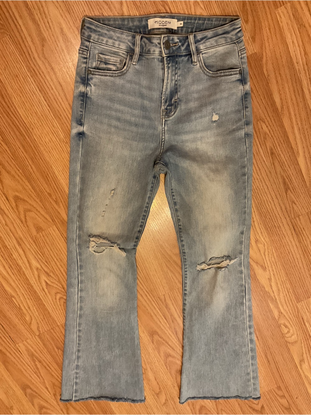 Vintage HIDDEN SZ.26 Distressed Women's Jeans -Flare high rise